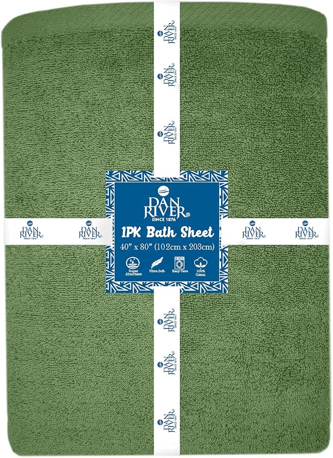 DAN RIVER Pack of 1 Bath Sheet 40x80 Inches, Extra Large Quick Dry Bath Towels - Image 7