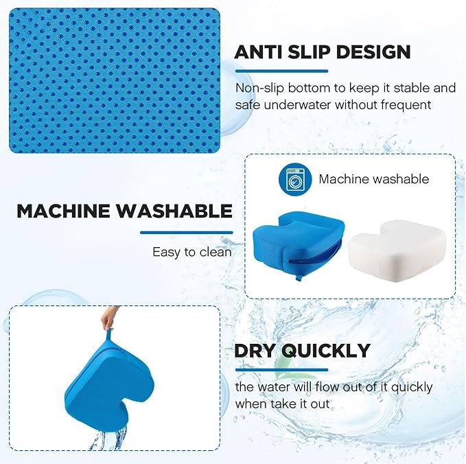 Suzile 2 Pcs Hot Tub Booster Seat Weighted Spa Bathtub Booster Inflatable - Image 5