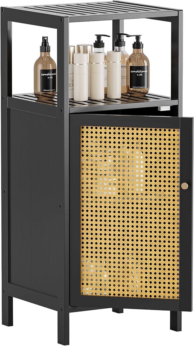 HITNET Bamboo Floor Cabinet, Small Bathroom Storage Cabinet by HITNET