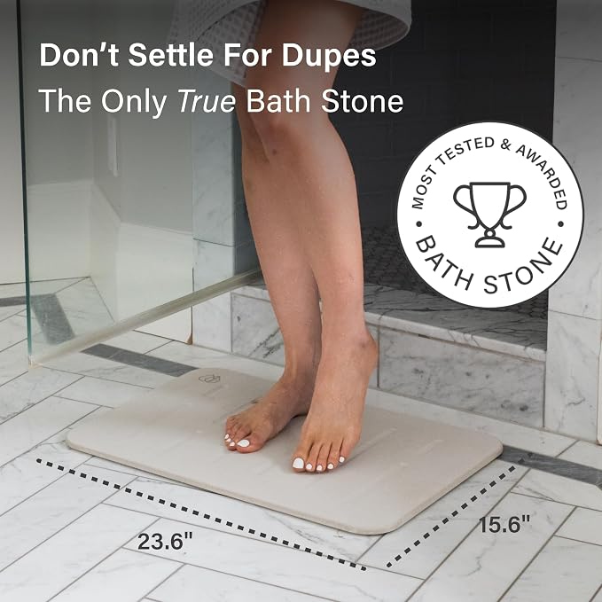 Dorai Home Bath Stone Mat 23.6"x15.4" – Luxury Diatomite Stone Mat, Rain - Image 8