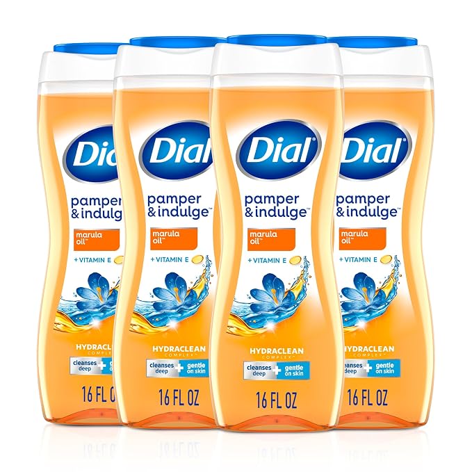 Dial Body Wash, Pamper & Indulge Marula Oil, 16 Fl Oz, Hydraclean Complex & by DialSoap