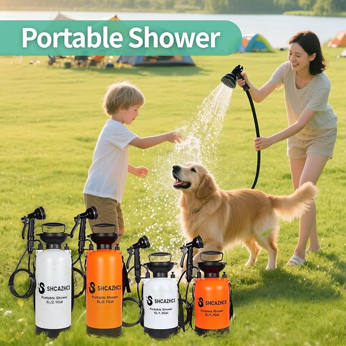 2.1 Gallon/8L Portable Outdoor Shower, 10 Spray Modes, No Power Needed - Image 3