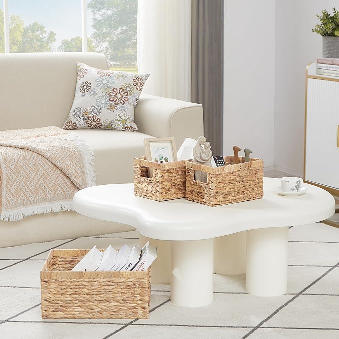 Vagusicc Wicker Basket, Water Hyacinth Wicker Storage Basket Bins - Image 6