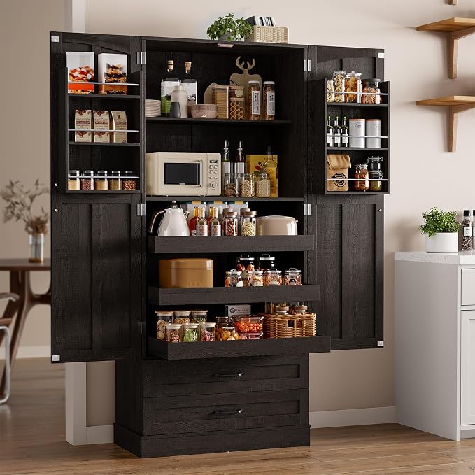 ONBRILL 71" Tall Farmhouse Kitchen Pantry Cabinet by ONBRILL