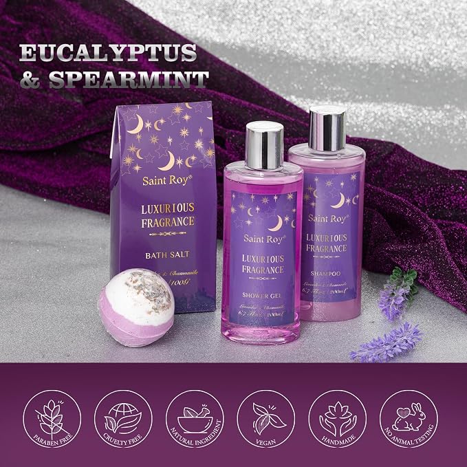 Bath Basket Spa Kit Spa Gifts for Women, Luxury Bath and Body Basket Set 10pcs - Image 5