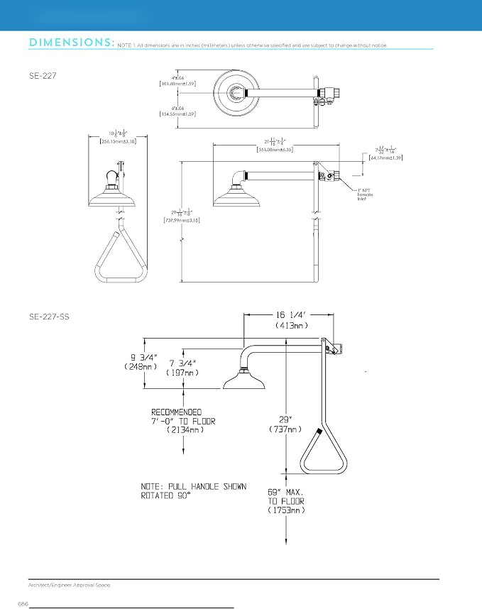 Speakman SE-227 Lifesaver Horizontal Supply Emergency Shower - Image 4
