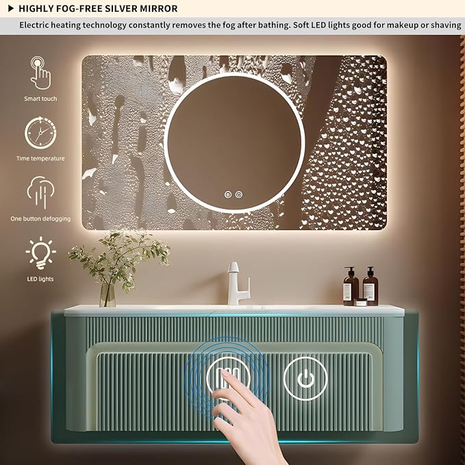 52 inch Bathroom Vanity, Elegant Floating Bathroom Vanity - Image 4