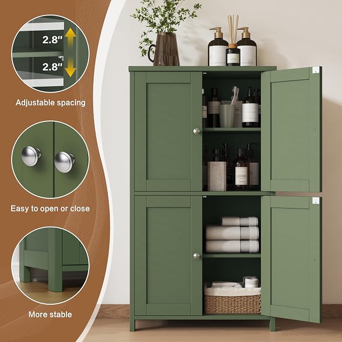 Nuturelly Bathroom Floor Storage Cabinet, Bathroom Organizers and Storage - Image 3