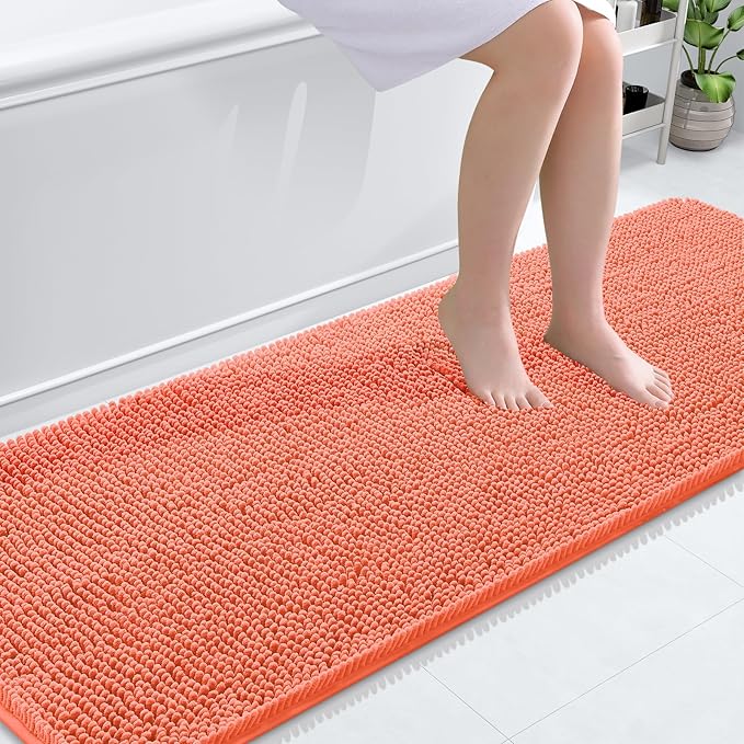OLANLY Bathroom Rugs 70x24, Extra Soft Absorbent Chenille Bath Rugs, Rubber by OLANLY