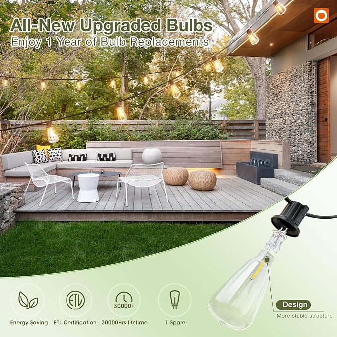 addlon 33 FT Solar String Lights Waterproof, Patio Light Solar Powered - Image 7