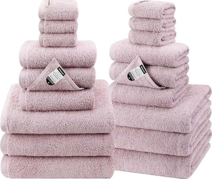 SEMAXE 18-Pack Bath Towel Set Include 6 Bath Towels, 6 Hand Towels, 6 Wash by SEMAXE