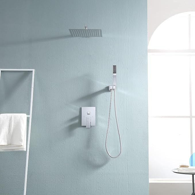 Lordear 10 Inch Shower Head Faucet Wall Mounted Chrome Polished Rainfall Shower - Image 2
