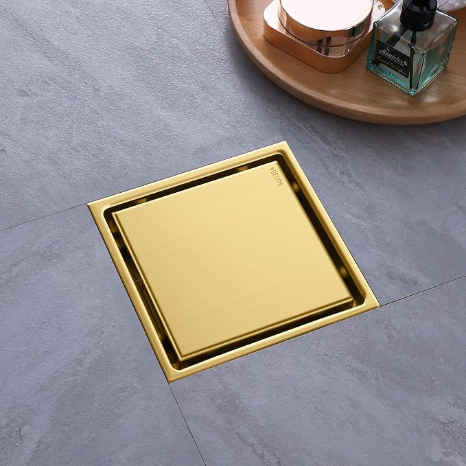Hidden Brushed Square Shower Floor Drain, 304 Stainless Steel, - Image 8