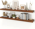 Floating Shelves for Wall, 9.3" Deep Wall Mounted Wood Shelves for Bathroom by Unknown