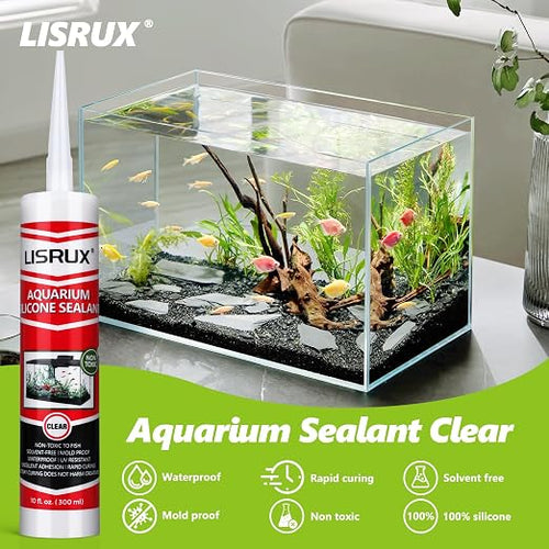 12 Pack Aquarium Silicone Clear Sealant, High Elasticity, Safe - Image 2