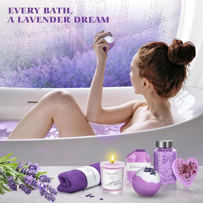 Bath Gift Set for Women, Christmas Stocking Stuffers for Women, Birthday White - Image 3
