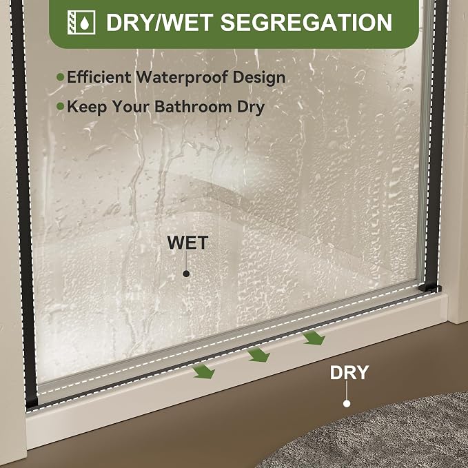 Frameless Pivot Shower Door 33-34" W x 72" H, Pivot Swing Shower Glass Door - Image 4