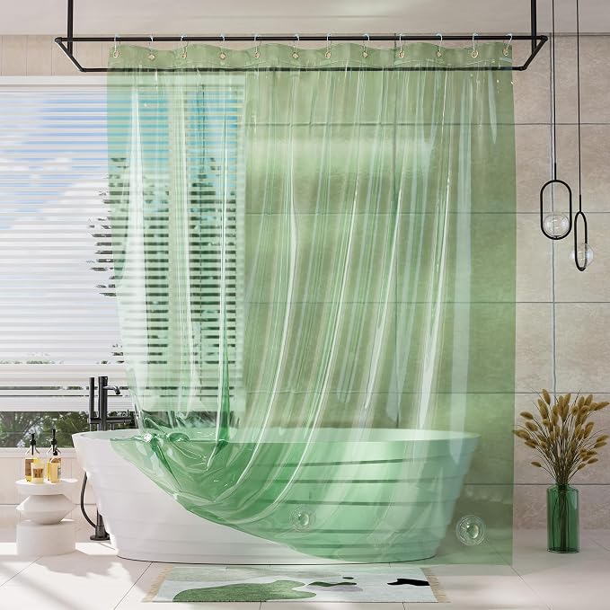 AmazerBath Heavy Duty Shower Curtain and Liner 2-in-1, 100% EVA Luxury Soft by AmazerBath