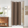 MitoVilla Brown 36 x 72 Boho Small Stall Shower Curtain, Narrow Polyester Linen by MitoVilla