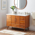 Signature Hardware 953363-48-UM-8 Novak 48" Freestanding Teak Single Basin by SignatureHardware