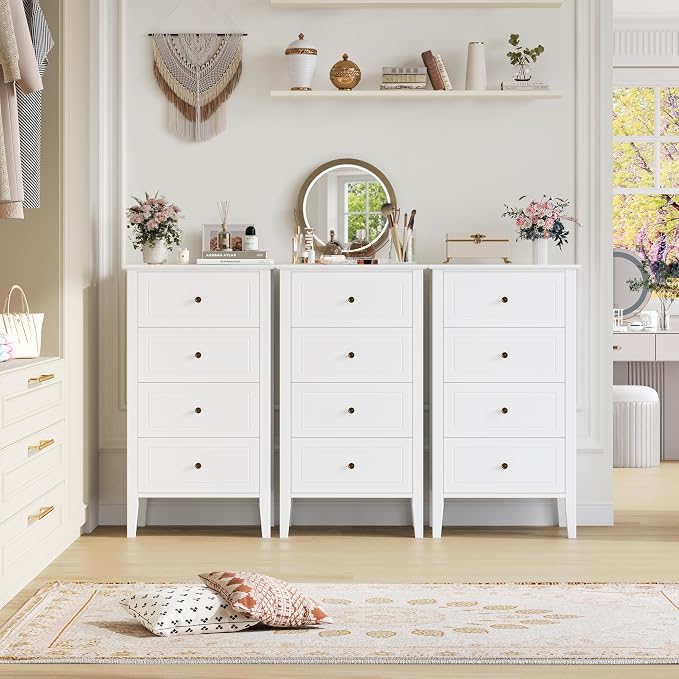 TTVIEW 4 Drawer Dresser, Tall Wood Storage Chest Cabinet - Image 3