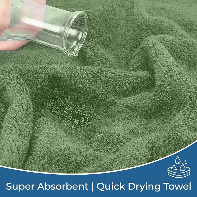 DAN RIVER 100% Ring Spun Cotton 3-Piece Towel Set, Sage-Green, Bath Towel - Image 6