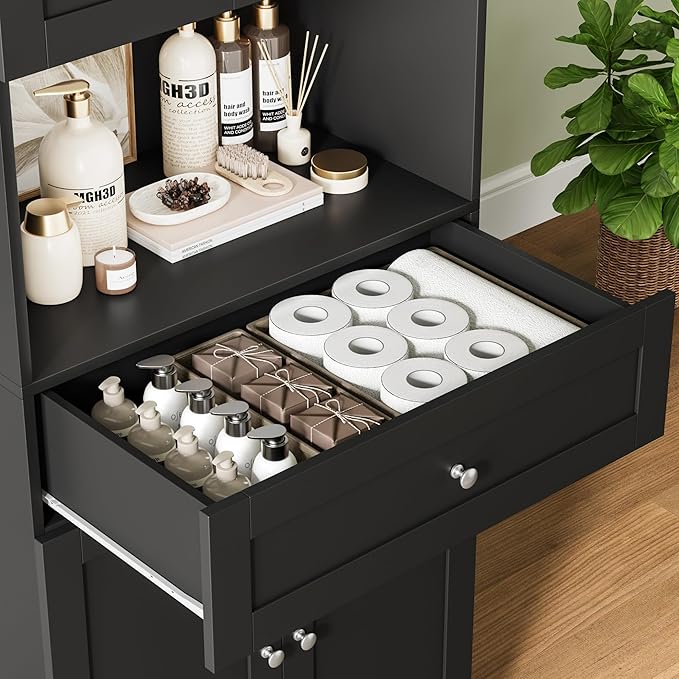 HIFIT Tall Bathroom Storage Cabinets, Modern Linen Storage Cabinet - Image 4