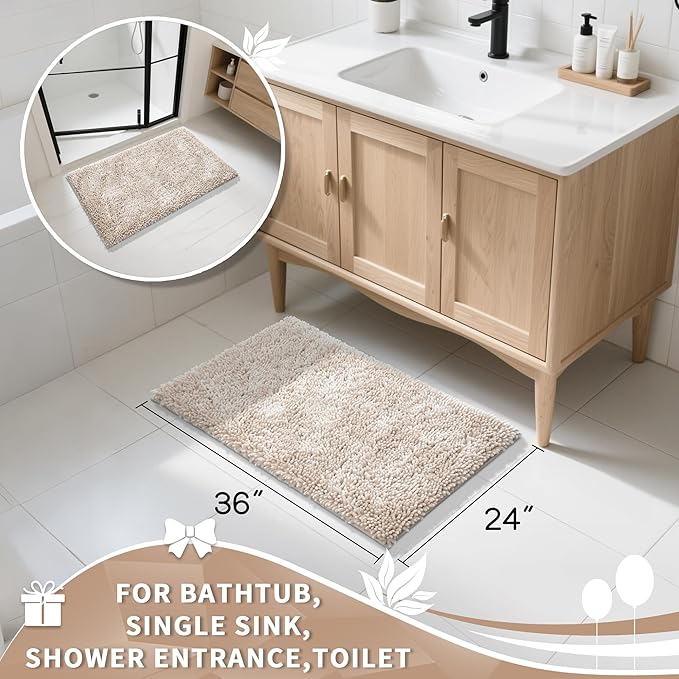 Yimobra Large Bathroom Rug Non Slip 36x24 Inch, Extra Thick Soft Absorbent - Image 4