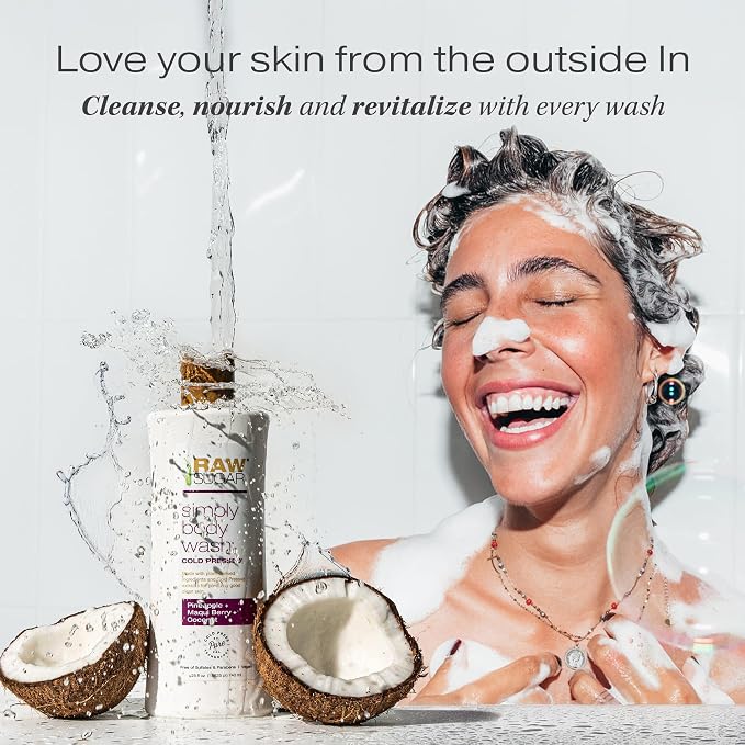 RAW SUGAR Simply Body Wash, Bath Soap, Formulated without Sulfates & Parabens - Image 2