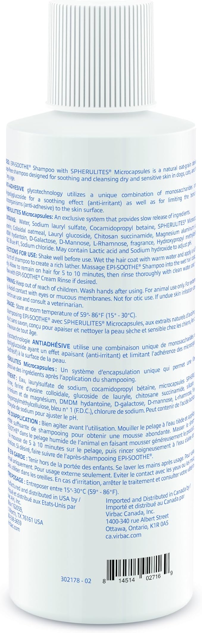 Virbac Epi-Soothe Pet Shampoo For Dogs, Cats & Horses - Image 2