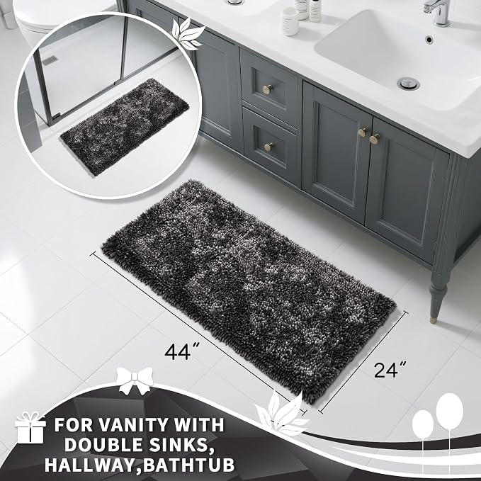 Yimobra Long Bathroom Rug Non Slip 44x24 Inch, Extra Thick Soft Absorbent - Image 2