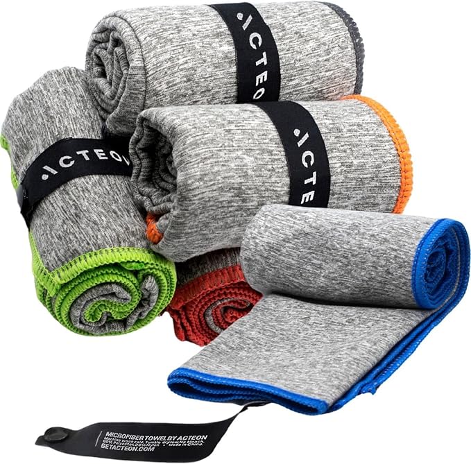 Acteon Microfiber Gym Towels 5 Pack, Quick Dry Silver ION Odor-Free Sweat Towel - Image 8