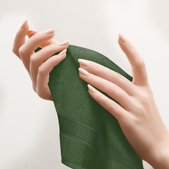 Belizzi Home Ultra Soft Cotton 6 -Piece Hand Towel Set 16x24, Spa - Image 4