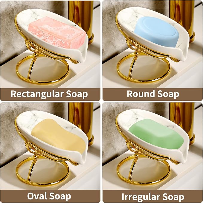 Leaf-Shaped Ceramic Soap Dish - Image 6