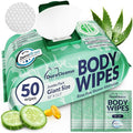 Body Wipes for Women, Extra Moist No Rinse Bathing – 50 XL Shower Cloths + 4 by DuraCleanse