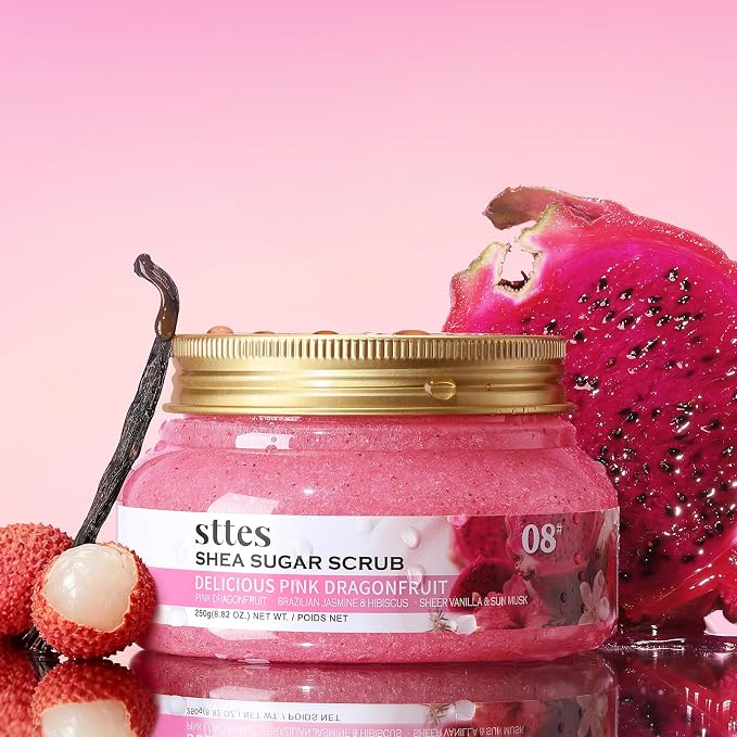 Sttes Shea Sugar Body Scrub 08 – Tropical Fruit Scent Shower Treatment 250g - Image 2