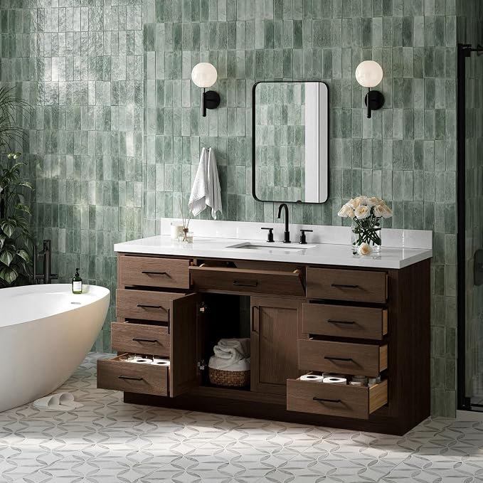 ARIEL Hepburn 67 Inch Single Rectangular Sink Bathroom Vanity - Image 2
