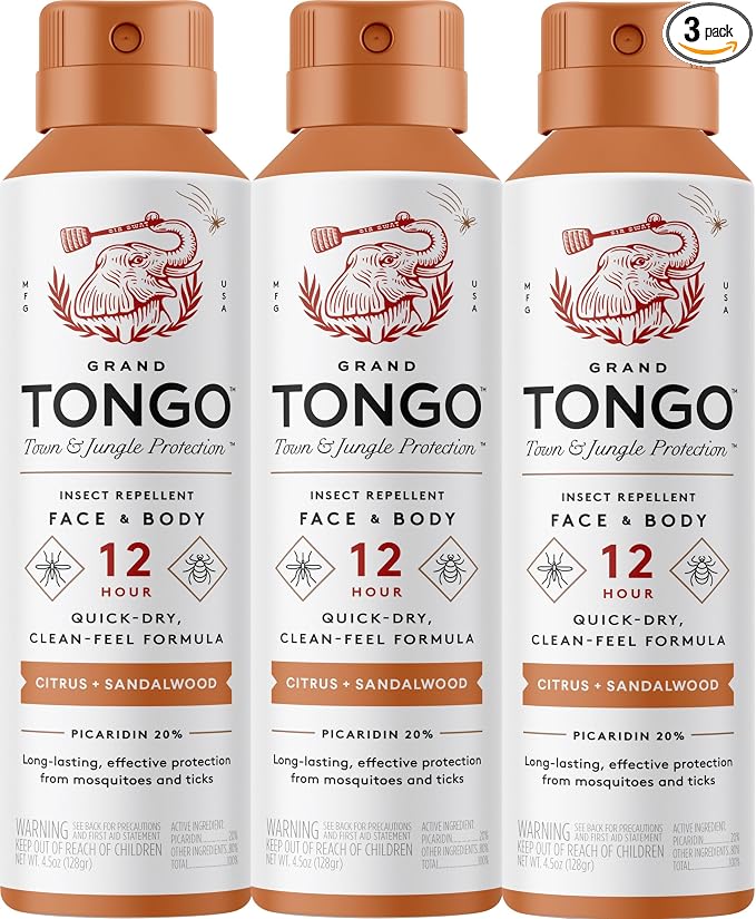 Citrus + Sandalwood Insect Repellent, 12-Hour Mosquito & Tick Protection by GrandTongo