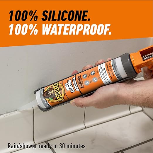 Gorilla Waterproof Caulk & Seal Silicone Sealant, 10oz Cartridge - Image 5