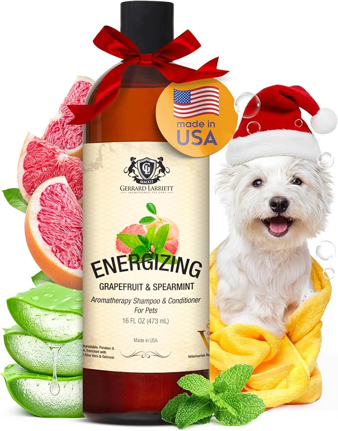 Dog Shampoo and Conditioner Energizing Grapefruit & Spearmint 16 Oz Dog Shampoo by GerrardLarriettAromatherapyPetCare
