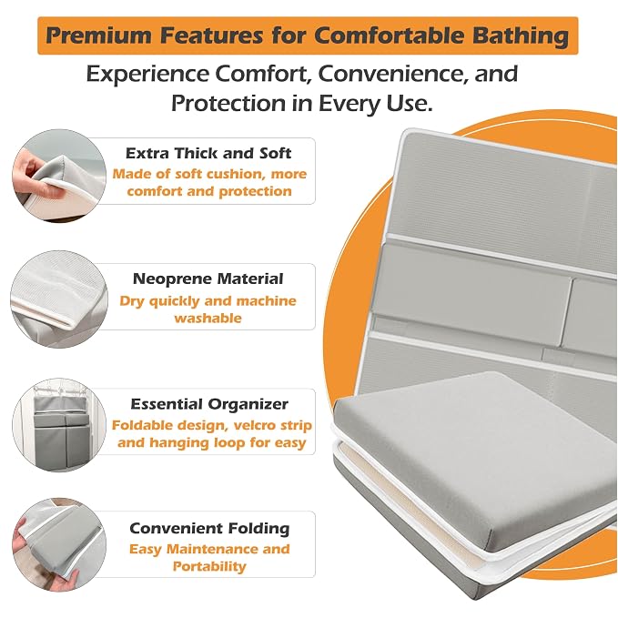 Premium Bath Kneeler, Baby Bath Kneeler and Elbow Rest Pad Set, Kneeling Pad - Image 2