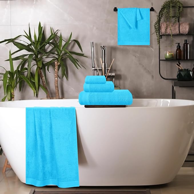 Ultra Soft 6 Pack Cotton Towel Set, Contains 2 Bath Towels 28x55 inch, 2 Hand - Image 5