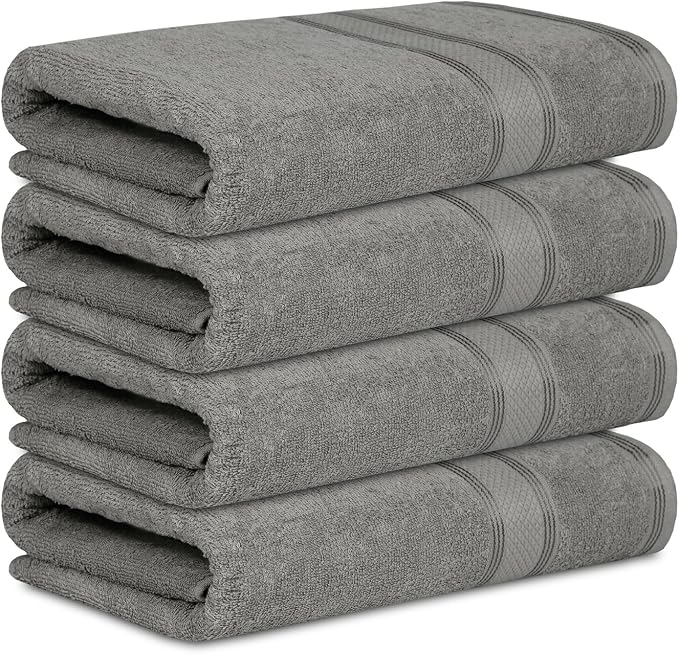 Casa Lino Silver Grey Bath Towels Set of 4 - Image 2