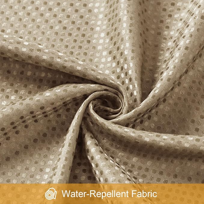 3 in 1 Extra Long Beige Shower Curtain Set-72 W x 84 H, Tan Waffle and PEVA - Image 7