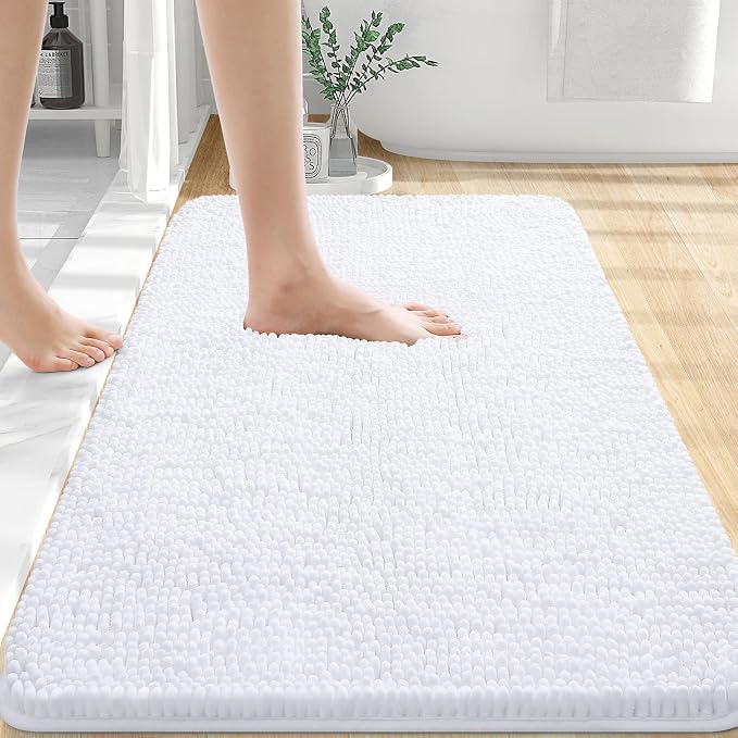 OLANLY Bathroom Rugs 36x24, Extra Soft Absorbent Chenille Bath Rugs, Rubber by OLANLY
