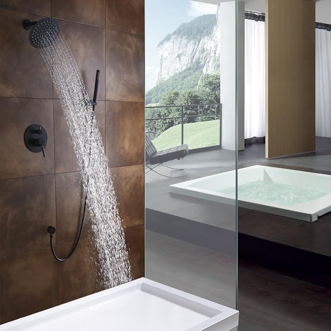 Black Shower Fixtures, Matte Black Shower Faucet Set - Image 3