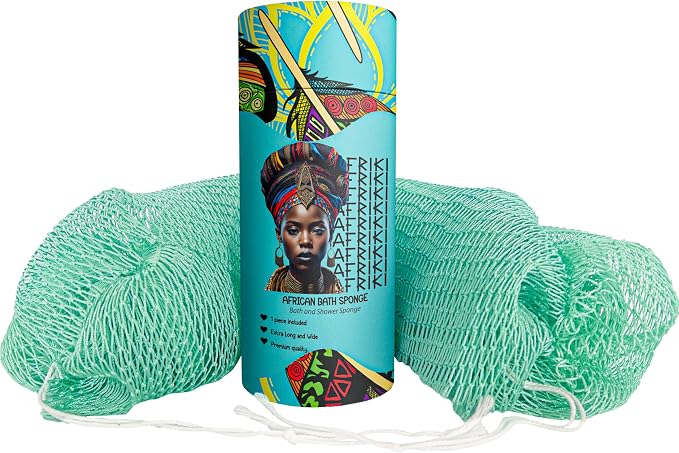 AFRIKI African Net Sponge – Exfoliating Body Scrubber, All Skin Types | 45 in by AFRIKI