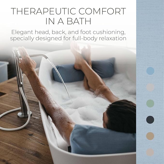 BADESOFA® Luxury Bath Pillow Set 2-Piece – Large Back Pillow & Foot Pillow - Image 2