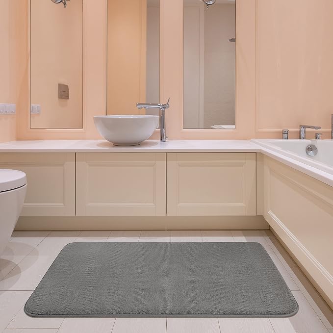 American Soft Linen 21x32 Fluffy Foamed Slip Reducer Bath Rug, Machine Washable - Image 2