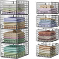 4-Tier Stackable Closet Organizers and Storage Shelves, Clothes Storage Basket by Hongtamoya